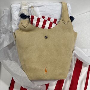 Polo Ralph Lauren Polo Play Suede Small Tote New With Dust Bag Cashew